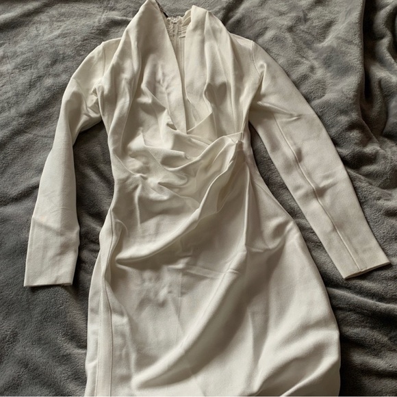 House of CB FRANCESCA WHITE DRAPED BANDAGE DRESS - Picture 11 of 11